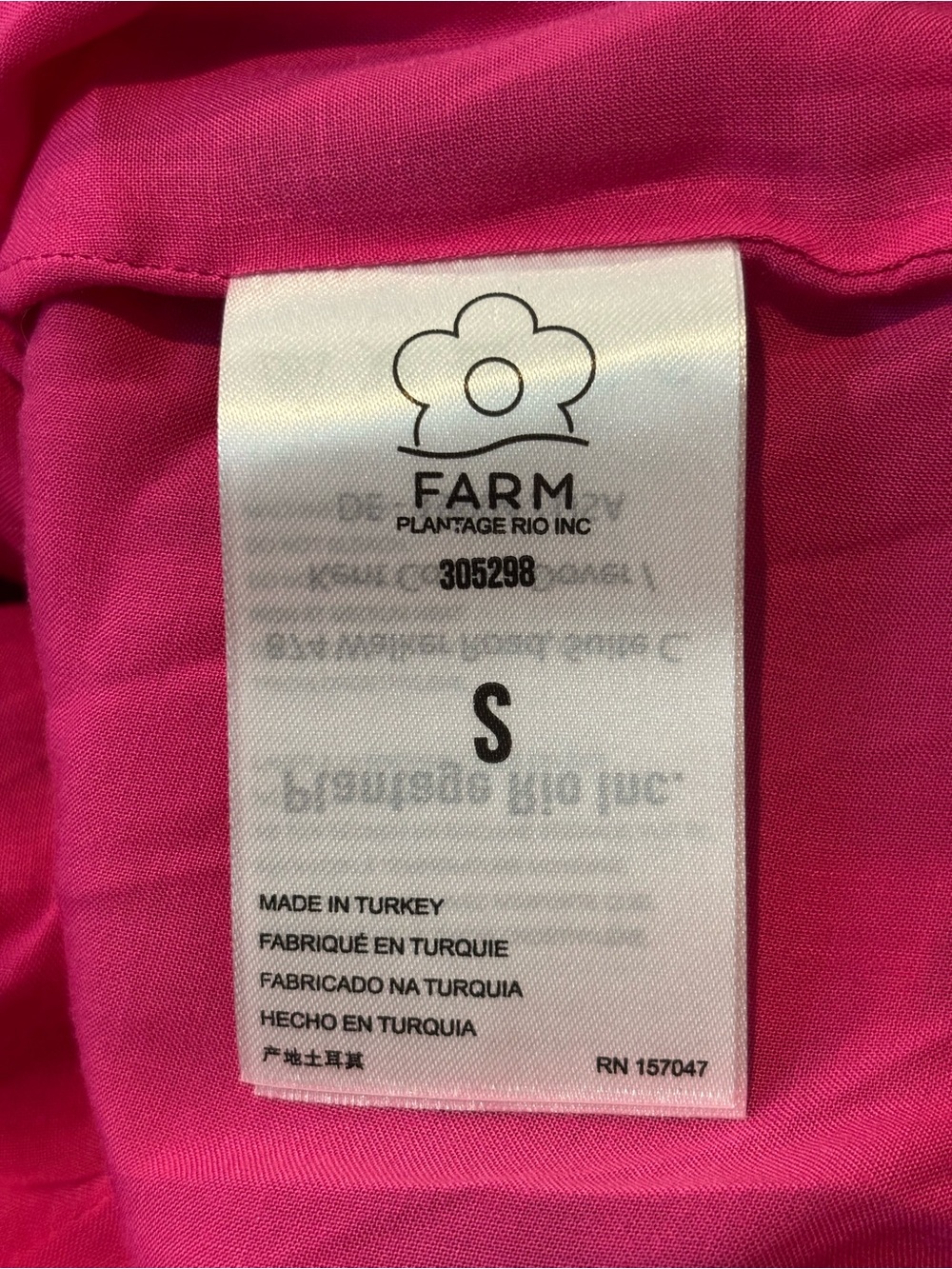 Farm Rio Pink Leave Asymmetric One Shoulder Strappy Back Ruched Slit Dress S - Picture 11 of 13